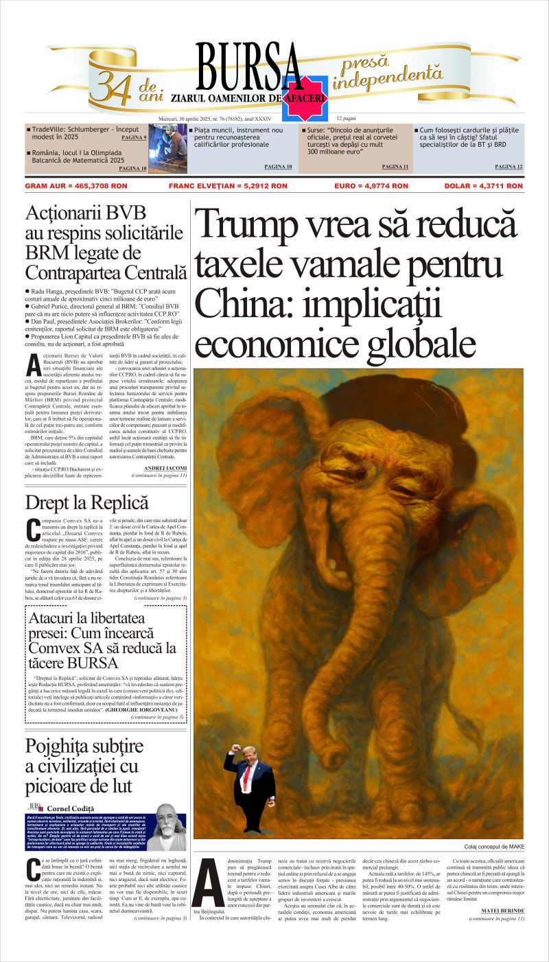 Citeşte aici articolele din acestă ediţie Ediţia din 30.04.2025