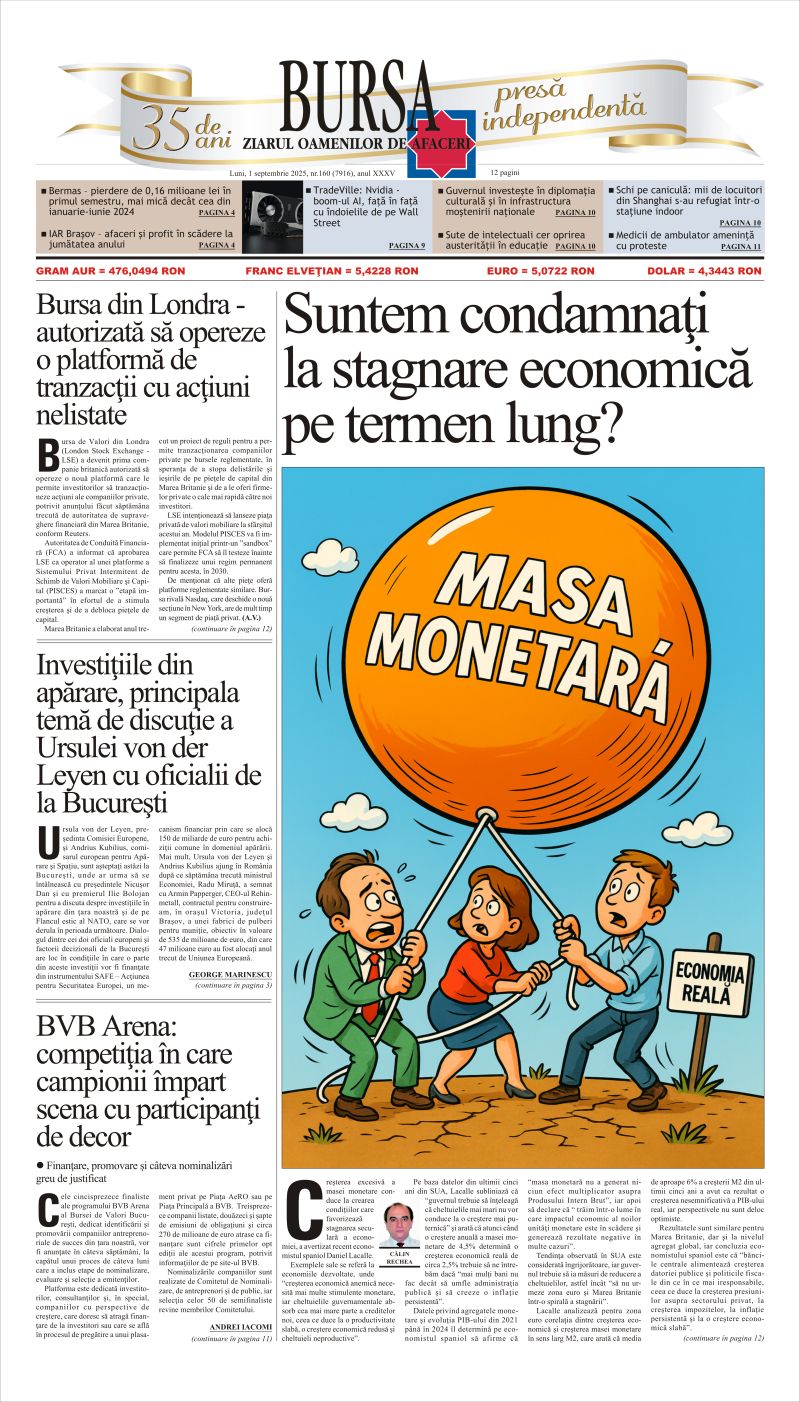 Citeşte aici articolele din acestă ediţie Ediţia din 01.09.2025