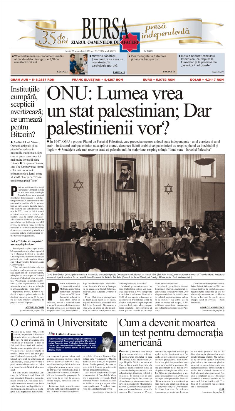 Citeşte aici articolele din acestă ediţie Ediţia din 23.09.2025