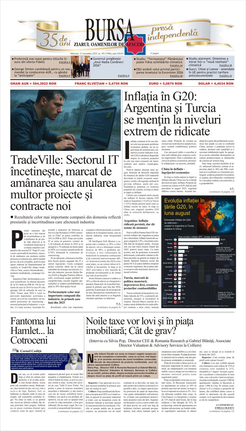 Citeşte aici articolele din acestă ediţie Ediţia din 15.10.2025